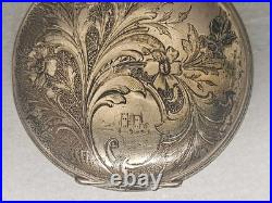 Antique 1908 Elgin Pocket Watch 7 Jewels RUNNING Gold Filled Ornate Floral Case