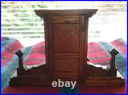 Antique 1908 Hunting Scene Pocket Watch & Edwardian Oak Cabinet Box Display Case