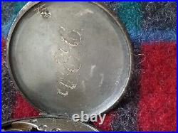 Antique 1908 Hunting Scene Pocket Watch & Edwardian Oak Cabinet Box Display Case