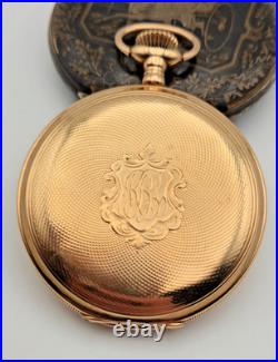 Antique 1908 Waltham 15J 12s Pocket Watch 14k Solid Gold Roy Hunter Case Runs