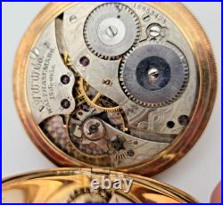 Antique 1908 Waltham 15J 12s Pocket Watch 14k Solid Gold Roy Hunter Case Runs