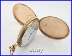 Antique 1908 Waltham 15J 12s Pocket Watch 14k Solid Gold Roy Hunter Case Runs