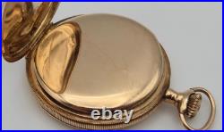 Antique 1908 Waltham 15J 12s Pocket Watch 14k Solid Gold Roy Hunter Case Runs