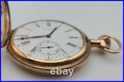 Antique 1908 Waltham 15J 12s Pocket Watch 14k Solid Gold Roy Hunter Case Runs