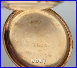 Antique 1908 Waltham 15J 12s Pocket Watch 14k Solid Gold Roy Hunter Case Runs