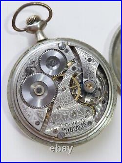 Antique 1908 Waltham Grade 610 Model 1908 7j 16s Pocket Watch Steel Case Running