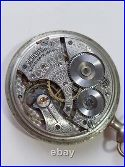 Antique 1908 Waltham Grade 610 Model 1908 7j 16s Pocket Watch Steel Case Running