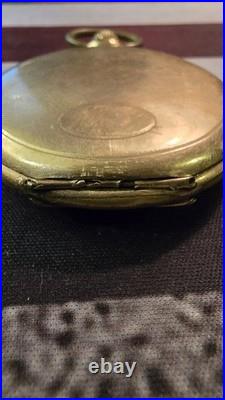 Antique 1909 Elgin Pocket Watch 15 Jewels Gold Filled Cyclone Case
