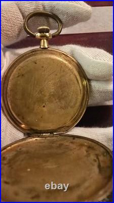 Antique 1909 Elgin Pocket Watch 15 Jewels Gold Filled Cyclone Case