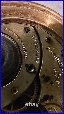 Antique 1909 Elgin Pocket Watch 15 Jewels Gold Filled Cyclone Case