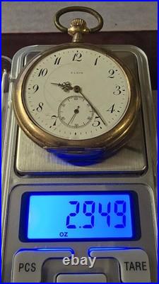 Antique 1909 Elgin Pocket Watch 15 Jewels Gold Filled Cyclone Case
