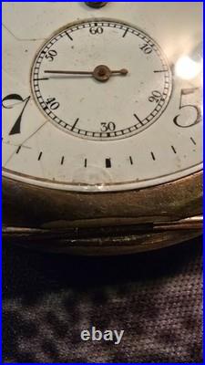Antique 1909 Elgin Pocket Watch 15 Jewels Gold Filled Cyclone Case