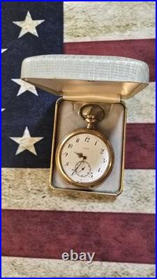 Antique 1909 Elgin Pocket Watch 15 Jewels Gold Filled Cyclone Case