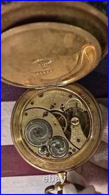 Antique 1909 Elgin Pocket Watch 15 Jewels Gold Filled Cyclone Case