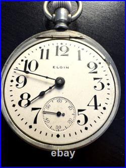 Antique 1910 Elgin 18s Pocket Watch 17 J Model 5 with Keystone Silveroid Case