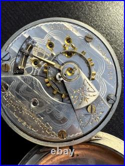 Antique 1910 Elgin 18s Pocket Watch 17 J Model 5 with Keystone Silveroid Case