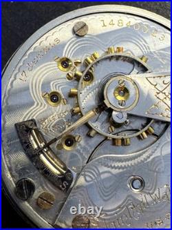 Antique 1910 Elgin 18s Pocket Watch 17 J Model 5 with Keystone Silveroid Case