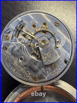 Antique 1910 Elgin 18s Pocket Watch 17 J Model 5 with Keystone Silveroid Case