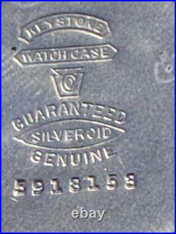 Antique 1910 Elgin 18s Pocket Watch 17 J Model 5 with Keystone Silveroid Case