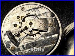 Antique 1910 Elgin 18s Pocket Watch 17 J Model 5 with Keystone Silveroid Case