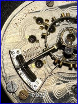 Antique 1910 Elgin 18s Pocket Watch 17 J Model 5 with Keystone Silveroid Case