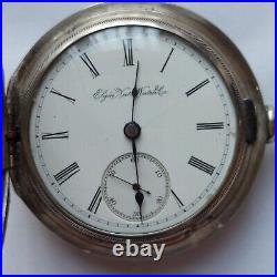 Antique 1910 Elgin Grade 309 Model 4 18s 7j Pocket Watch Coin Silver Hunter Case