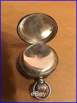 Antique 1910 Systeme A Kaiser Jump Hour Pocket Watch. Brit. Sterling Silver Case