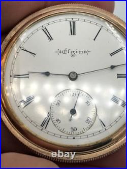 Antique 1911 ELGIN GF Full Hunter Pocket Watch 16s. Grade 290. 7J. Working
