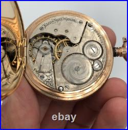 Antique 1911 ELGIN GF Full Hunter Pocket Watch 16s. Grade 290. 7J. Working
