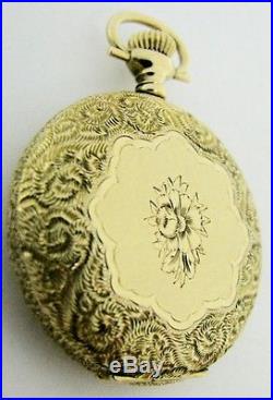 Antique 1911 ELGIN ladies 14K Solid Gold HUNTER CASE Pocket Watch 15J GJS GRO