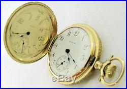 Antique 1911 ELGIN ladies 14K Solid Gold HUNTER CASE Pocket Watch 15J GJS GRO