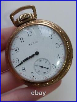 Antique 1911 Elgin 313 Model 7 15j 16s Rolled Plate Case Pocket Watch Needs Work