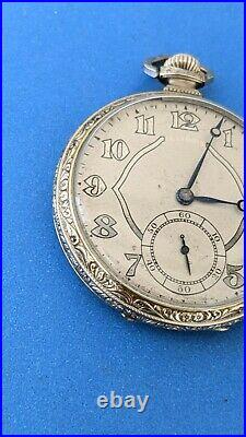 Antique 1911 Illinois Pocket Watch Size 12 17 Jewel Gr 273 Gold Plated Case