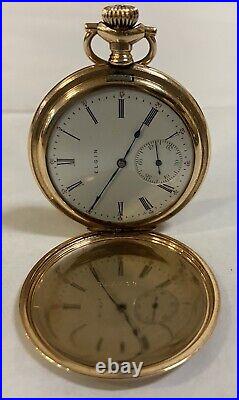 Antique 1912 Elgin 14K GF Full Hunter Case Pocket Watch. Great Shape