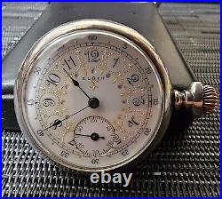 Antique 1912 Elgin Grade 320 Pocket Watch Sterling Case / 0s / 7j / Running
