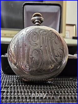 Antique 1912 Elgin Grade 320 Pocket Watch Sterling Case / 0s / 7j / Running