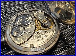 Antique 1912 Elgin Grade 320 Pocket Watch Sterling Case / 0s / 7j / Running
