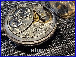 Antique 1912 Elgin Grade 320 Pocket Watch Sterling Case / 0s / 7j / Running