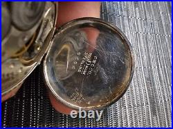 Antique 1912 Elgin Grade 320 Pocket Watch Sterling Case / 0s / 7j / Running