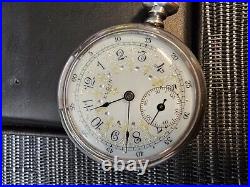 Antique 1912 Elgin Grade 320 Pocket Watch Sterling Case / 0s / 7j / Running