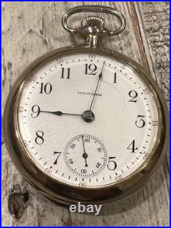 Antique 1913 Waltham Pocket Watch 17 Jewel Movement, Nickel Case, Runs