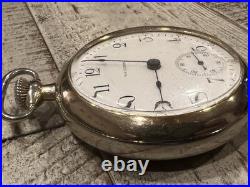 Antique 1913 Waltham Pocket Watch 17 Jewel Movement, Nickel Case, Runs