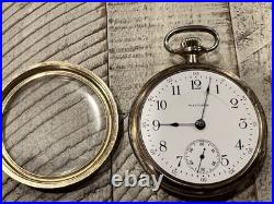 Antique 1913 Waltham Pocket Watch 17 Jewel Movement, Nickel Case, Runs