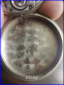 Antique 1916 Hampden 49mm 17jewel Openface Pocket Watch Nickel Elgin Watch Case