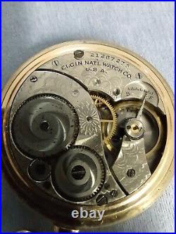 Antique 1917 Elgin Pocket Watch Philadelphia Case Co. Case Working