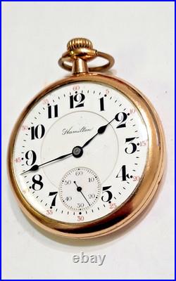 Antique 1917 Hamilton Railroad Grade 16s 21 Jewels GF Case Pocket Watch