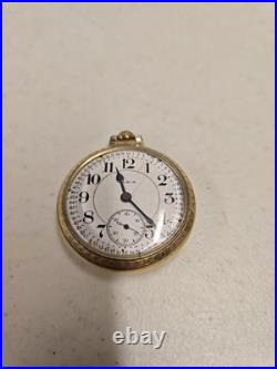Antique 1919 Elgin 454 Father Time 16s 21j Railroad Pocket Watch 12kt GF Case