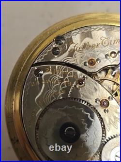 Antique 1919 Elgin 454 Father Time 16s 21j Railroad Pocket Watch 12kt GF Case