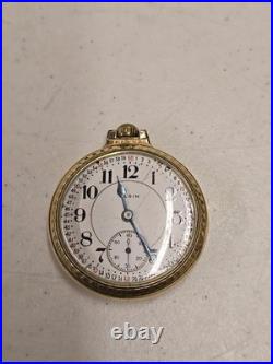 Antique 1919 Elgin 454 Father Time 16s 21j Railroad Pocket Watch 12kt GF Case