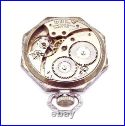 Antique 1919 Waltham Pocket Watch 17 Jewels Octagon Case Size 12S Runs Well